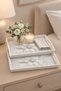 Decorative and Stylish Floral Print Set of 2 Rectangular Serving Tray Set