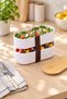 3Pcs 2-Piece Bamboo Lid Storage and Nutrition Box – 2 Layers, 20 X 9 X 5.5 cm - 3