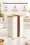 Set of 3 Bamboo Lid Storage Containers – 1L + 0.5L + 0.5L, Can Be Placed One on Top of the Other, 21cm Height - 2