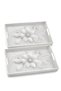 Decorative and Stylish Floral Print Set of 2 Rectangular Serving Tray Set - 4