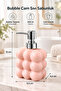 Bubble Glass Liquid Soap Dispenser, 300 ml - Salmon, 9.5X6.5X15 cm - 2