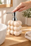 Bubble Glass Liquid Soap Dispenser, 300 ml - Cream, 9.5X6.5X15 cm - 4