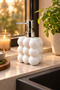 Bubble Glass Liquid Soap Dispenser, 300 ml - White, 9.5X6.5X15 cm - 5