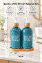 Double Glass Liquid Soap Dispenser & Detergent Dispenser Set with Bamboo Base and Bamboo Lid – 2×500 Ml- 16.5 X 9 X 21 cm - 2