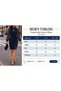 Women's Turtleneck Drop Detailed Belted Side Slit Short Janjan Crepe Dress with Exquisite Details - 4