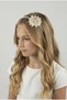 White Pearl Crown with Flower Brooch - 3