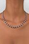Rouge Burgundy Stone Silver Color Necklace - 2