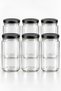 6-Piece Spice Jar Kitchen Organizer 300ml Glass Spice Rack Set