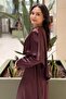 Satin Dress with Shoulder Cover and Shawl Detail - 3
