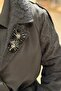 Fuat Gürşen Double-Breasted Collar, Front Buttons, Guipure Detailed Cap - 4