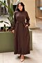 Removable Hooded Full-Length Zippered Robe with Buckle Belt - 2