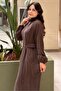 Removable Hooded Full-Length Zippered Robe with Buckle Belt - 3