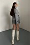Women's Mock Neck Belted Short Lined Melton Coat - 4