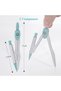 Geometry Set for Students,Math Compass and Protractor Kit with Rulers,Blue - 6