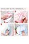 Set of 2 Plush Hand Towels for Bathroom and Kitchen,Soft Absorbent Quick Dry Face Towels with Hanging Loop,Blue and Pink - 4