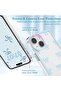 Blue Bowknot Clear Case for iPhone 14,Aesthetic Ribbon Pattern Soft TPU Protective Cover - 2