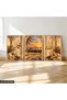 Allah Muhammed Written Mosque3 Piece Wooden Framed Painting Act - 2