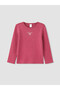 Pink Embroidered Ribbed Girls' Tracksuit Set - 3