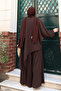 Women's Linda Fabric Asymmetrical Tunic Wide Leg Pants Oversize Hijab Suit 1231 Bitter Brown - 7