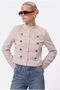 Women's Charles Lined Stand Collar Buttoned Lux Napoleon Ecru Jacket - 4