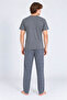 Leeds Wrist 100% Cotton Men's Short Sleeve Plaid Gray Pajama Set - 4