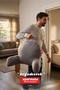 Reading Pillow with Armrests, Back Cushion, Tv Watching Pillow, Lumbar Support, Ergonomic Zippered Pillow, Anthracite - 5