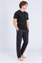 Leeds Wrist 100% Cotton Men's Short Sleeve Plaid Black Pajama Set - 4