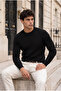 Malick Fine Knit Crew Neck Men's Sweater - Black - 2