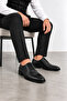 Daisy Genuine Leather Antique Men's Classic Shoes - Black - 3