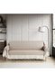 Buldan Work Knitted Single and Triple Cotton Woven Sofa Bed Sofa Cover Set 3-3-1-1 - Mink - 3