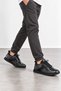 Aether Men's Crocodile Printed Genuine Leather Sports Shoes - Black - 2