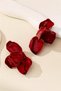 Large Size Flower Figure Shiny Finish Women's Earrings 7 cm X 4 cm - 2