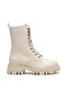 Neole premium beige lace-up zippered women's boot - 2