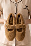 Women's Mink Buckle Mary Jane Furry Casual Ballet Flats Byndmj003 - 3