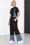 Women's Denim Tasseled T-Shirt and Trousers Two-Piece Set - 4