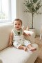 Baby boy muslin romper summer strappy cotton lion embroidered patterned 0-3-6-9-12 months - 2
