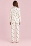 Women's Panda Patterned Pajama Set Ecru Two-Piece Set - 3