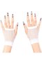 White Color Short Length Mesh Knitted Gloves