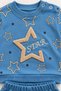 Baby Boy Star Patterned Plush Appliqued Sweatshirt Bottom Tracksuit 2-Piece Top and Bottom Set 6-9-12-18 Months - 4