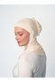 Large Hijab Bonnet with Button - Laced Neck Collar Bonnet - Light Beige - (St124), (Id 7812412) - 3