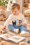 Baby boy wild embroidered sweatshirt and bottom tracksuit 2-piece set 3-6-9-12 months - 3