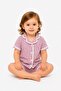 Girl's Heart Patterned Pajama Set Summer Short Sleeve Shorts Top and Bottom 2-Piece Set Cotton Buttoned Comfortable - 2