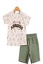 Baby boy chenille embossed embroidered summer top and bottom 2-piece set, 6-24 months, short sleeve with shorts. - 5