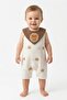 Baby boy muslin romper summer strappy cotton lion embroidered patterned 0-3-6-9-12 months