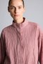 Regular Fit High Collar Gingham Wrinkled Textured Fabric Gathered Long Sleeve Tunic I9258Ax26Au - 4