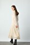 Boat Neck Lined Lace Long Sleeve Midi Dress I5135Ax26Au - 4