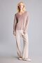 Regular Fit Long-Sleeve Velour Top and Striped Long-Bottom Pajama Set A6205AX26AU