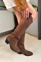 Women's Jasire Brown Suede Embroidered Western Cowboy Boots - 4