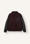 Oversize Snap Fastener Ribbed Contrast Bomber Jacket H1575Ax26Au - 3