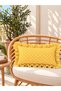 Roza Daisy Pattern Yellow Ruffled Throw Pillow Cover 1 Pc - 3